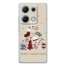 Рождественские, Праздничные Чехлы для Редми Нот 14С (Merry Christmas)