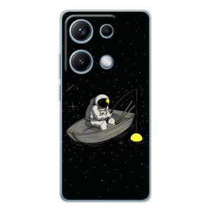 Силиконовый Чехол с принтом "Космонавты" на Xiaomi Redmi Note 14S – Космонавт на рыбалке