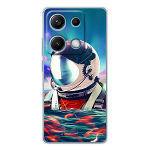 Силиконовый Чехол с принтом "Космонавты" на Xiaomi Redmi Note 14S – Космонавт в воде
