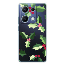 Зимние Чехлы для Редми Нот 14С - прозрачный фон (Рождественский фон)