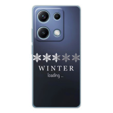 Зимние Чехлы для Редми Нот 14С - прозрачный фон (Winter loading)