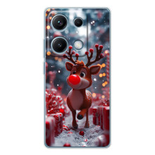 Яркий чехол для Xiaomi Redmi Note 14S с Зимними Оленятами – Олень среди подарков