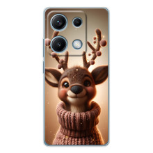 Яркий чехол для Xiaomi Redmi Note 14S с Зимними Оленятами – Олень в свитере