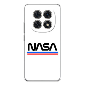 Силіконовый бампер з принтом "Наса" на Xiaomi Redmi Note 15 5G – NASA на білому тлі