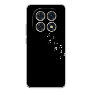 Чехол с картинками на черном фоне для Xiaomi Redmi Note 15 5G – Ноты