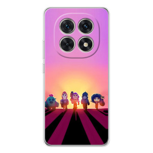 Силиконовый Чехол на Xiaomi Redmi Note 15 5G с картинкой Brawl Stars (Персонажи в закате)