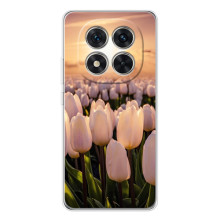 Чехлы с картинкой (Тюльпаны) на Xаomi Рэдми Нот 15 Про 5G – Закат с цветами