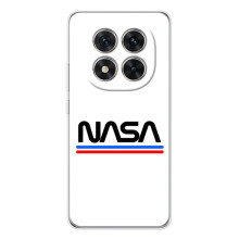 Силіконовый бампер з принтом "Наса" на Xiaomi Redmi Note 15 Pro 5G – NASA на білому тлі