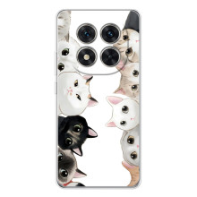 Чехол с милыми котиками на 삶ши РЭДМИ Нот 15 Про 5G – Черно-белые котики