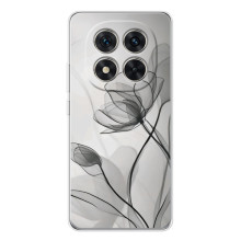 Чохол з квітковим принтом на 
Шiaomi Рєдмі Ноут 15 Про 5G 
 – Чорні квіти