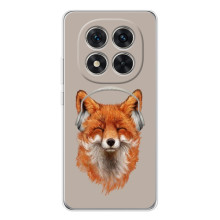 Чехол с принтом лисички на 삶ши РЭДМИ Нот 15 Про 5G – Лиса в наушниках