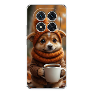 Печатный чехол «Зверята с кофе» для Xiaomi Redmi Note 15 Pro 5G – Песик с кофе