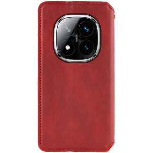 Кожаный чехол-книжка GETMAN Cubic (PU) для Xiaomi Redmi Note 15 Pro+ 5G – Красный