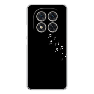 Чехол с картинками на черном фоне для Xiaomi Redmi Note 15 Pro Plus – Ноты