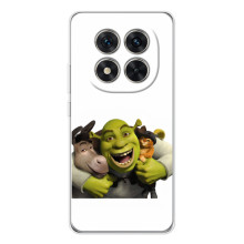 Печатный чехол с принтом Шрек для Xiaomi Redmi Note 15 Pro Plus – Шрек осел и кот