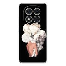 Чехлы (ART) Цветы на Xiaomi Redmi Note 15 Pro (VPrint) (Белые цветы)