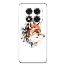 Чехлы с картинкой Лисички для Xiaomi Redmi Note 15 Pro (VPrint) (Лисичка в цветочках)
