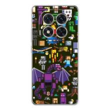 Чехол Майнкрафт на Xiaomi Redmi Note 15 Pro (AlphaPrint) Minecraft (Коллаж Майнкрафт)
