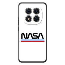 Силіконовый бампер з принтом "Наса" на Xiaomi Redmi Note 15 Pro – NASA на білому тлі
