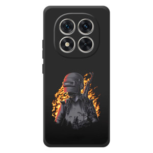 Силиконовый чехол с картинкой "Герой Pubg" на Xiaomi Redmi Note 15 Pro – В огне