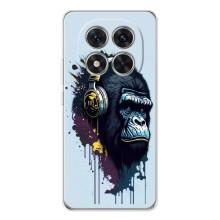 Чехол с Обезьянами Xiaomi Redmi Note 15 Pro - (AlphaPrint) (Горилла в наушниках)