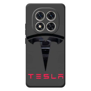Силиконовый бампер с картинкой машины на Xiaomi Redmi Note 15 Pro – Logo TESLA