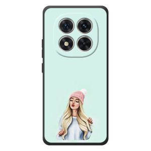 Силиконовый Чехол на Xiaomi Redmi Note 15 Pro с картинкой Стильных Девушек – В шапке