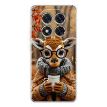 Печатный чехол «Зверята с кофе» для Xiaomi Redmi Note 15 Pro – Жираф с кофе