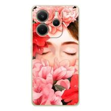 Чехлы (ART) Цветы на Xiaomi Redmi Note 15 (VPrint) (Глаза в цветах)