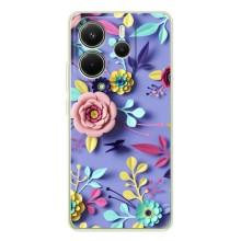 Чехлы с Цветами для Xiaomi Redmi Note 15 (VPrint) (Цветочный дизайн)