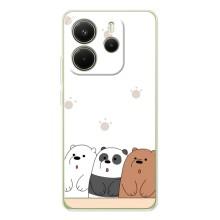 Чехлы с изображением разных животных для Xiaomi Redmi Note 15 (Удивленные медвеженки)