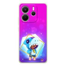 Чехол Бравл Старс для Xiaomi Redmi Note 15 – Леон в костюме Акулы