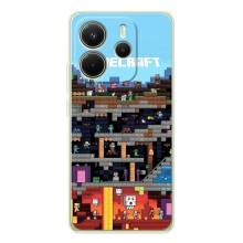 Чехол Майнкрафт на Xiaomi Redmi Note 15 (AlphaPrint) Minecraft (фон Minecraft)