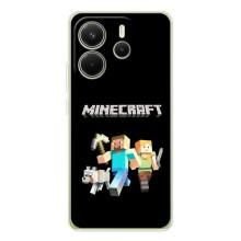Чехол Майнкрафт на Xiaomi Redmi Note 15 (AlphaPrint) Minecraft (герои Minecraft)
