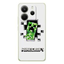 Чехол Майнкрафт на Xiaomi Redmi Note 15 (AlphaPrint) Minecraft (крипер Майнкрафт)