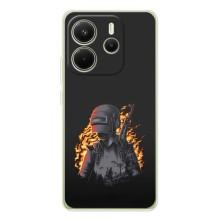 Силиконовый чехол с картинкой "Герой Pubg" на Xiaomi Redmi Note 15 – В огне