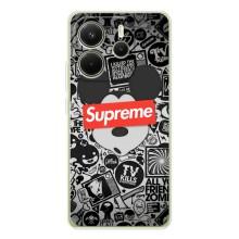 Чохол з Брендами одягу на Редмі Ноте 15 – Supreme Маус