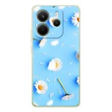 Чохол з Квітами для Xiaomi Redmi Note 15 (ромашки на блакитному)