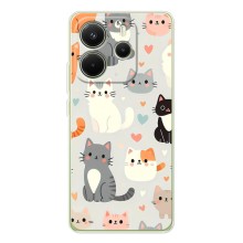 Чехол с рисунком кот на Xiaomi Redmi Note 15 (Коллаж котов)