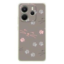 Чехол с рисунком кот на Xiaomi Redmi Note 15 (Лапы и усы)