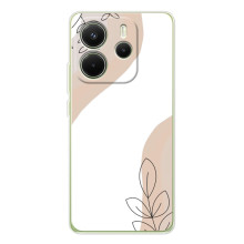 Силконовий чохол з принтом в квітах на Xiaomi Redmi Note 15 (Нюдовий дизайн)