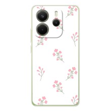Чехол с розовым рисунком для Xiaomi Redmi Note 15 (Розовые цветы)