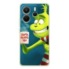 Рождественские Чехлы для Xiaomi Redmi Note 15 (VPrint) (Зеленый Гринч)