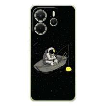 Силіконовый Чохол з принтом "Космонавти" на Xiaomi Redmi Note 15 – Космонавт на рибалці