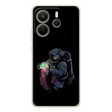 Силіконовый Чохол з принтом "Космонавти" на Xiaomi Redmi Note 15 – В руках земля