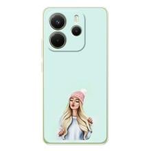 Силиконовый Чехол на Xiaomi Redmi Note 15 с картинкой Стильных Девушек – В шапке