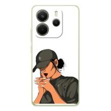 Силиконовый Чехол на Xiaomi Redmi Note 15 с картинкой Стильных Девушек – В зеленом