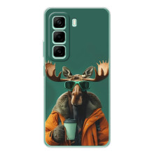 Чехол с принтом стильные животные для Xiaomi Redmi Ноутбук 15R 
 – Лось с кофе