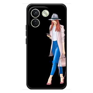 Чехол с картинкой Модные Девчонки Xiaomi Redmi Note 17 Pro Max – Девушка со смартфоном