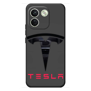 Силиконовый бампер с картинкой машины на Xiaomi Redmi Note 17 Pro Max – Logo TESLA